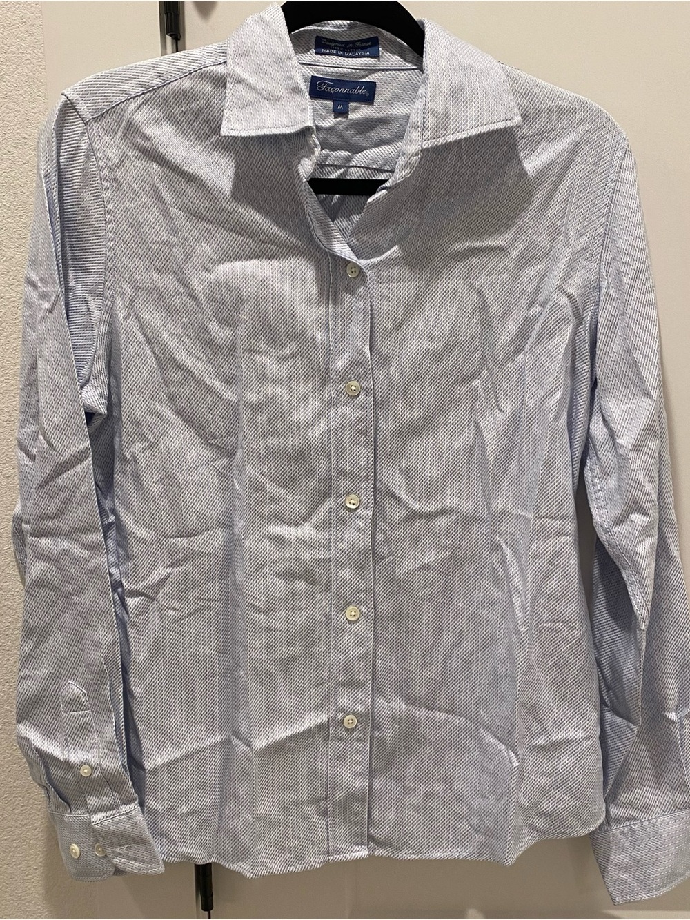 Faconnable navy and light blue striped dress shirt